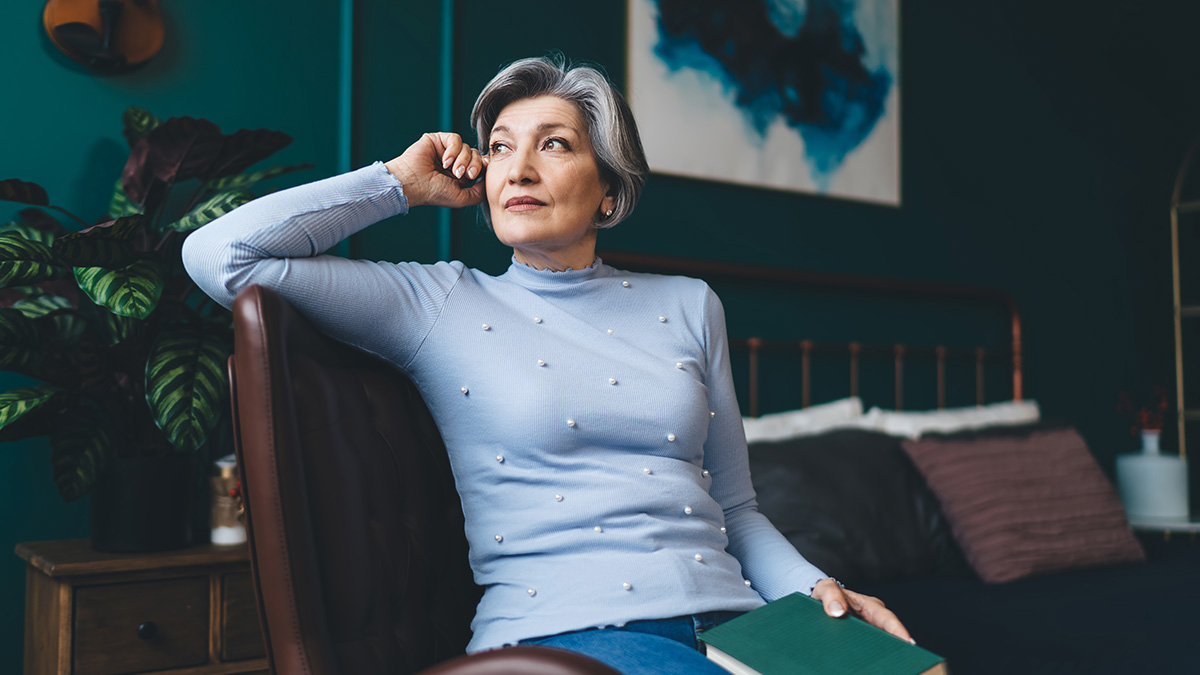 Adult over 50 in a calm home setting